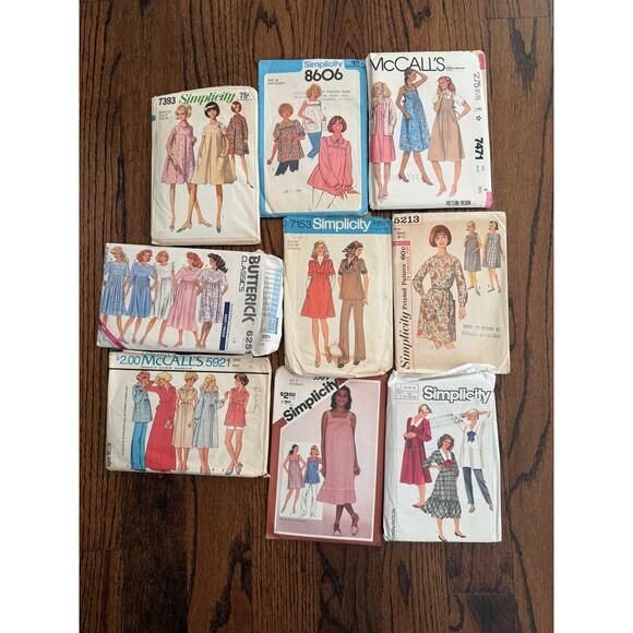 SOLD---9 Piece LOT Vintage Maternity Sewing Patterns Simplicity McCall Butterick - Picture 2 of 9